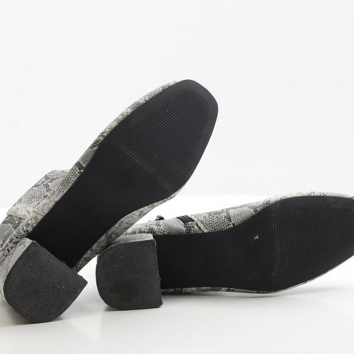 Primark Womens Grey Animal Print Polyester Bootie Boot UK 5 EUR 38