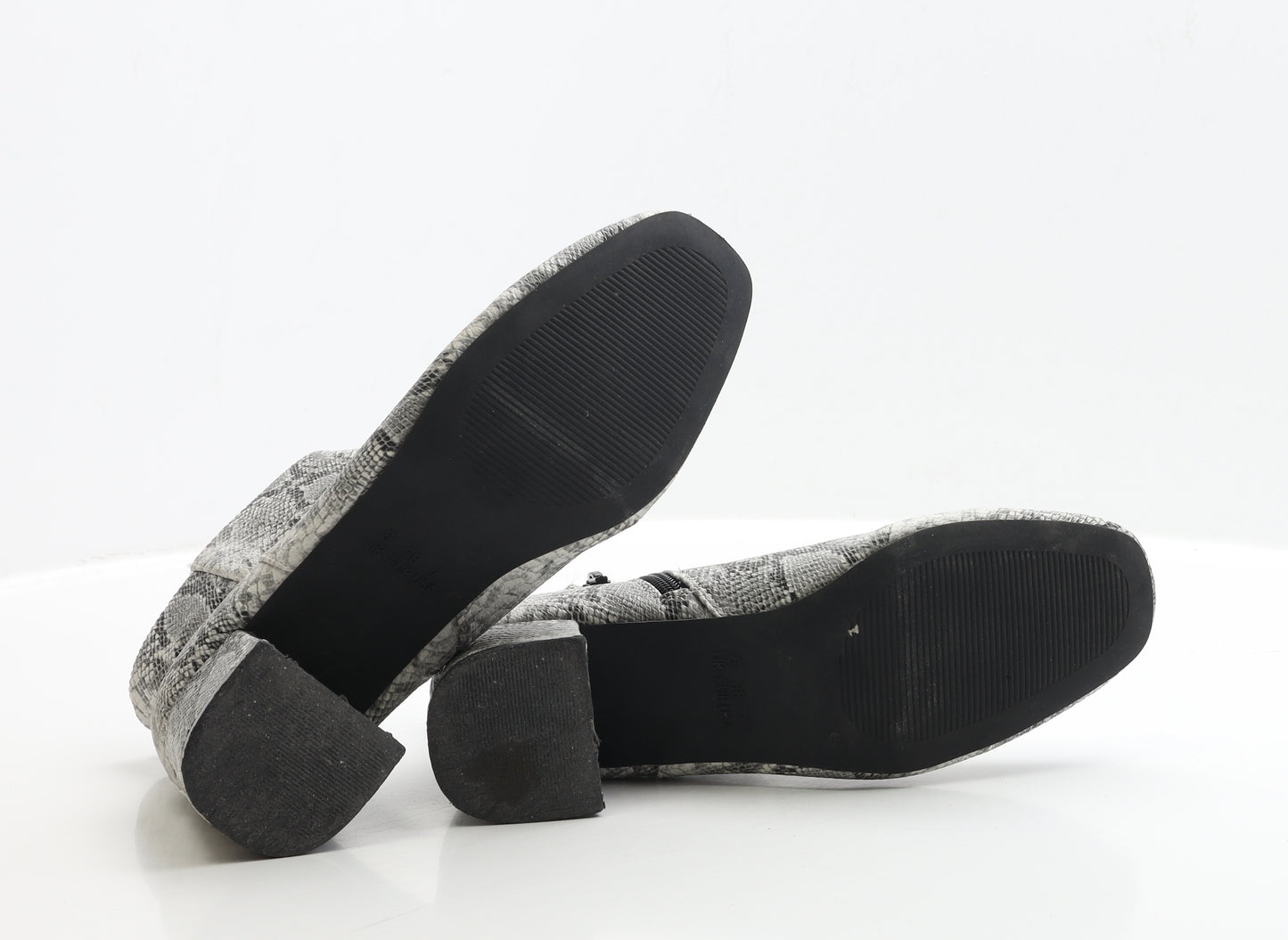 Primark Womens Grey Animal Print Polyester Bootie Boot UK 5 EUR 38