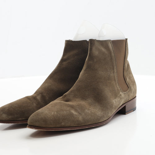 The Kooples Mens Brown Faux Suede Chelsea Boot UK 10 EUR 44