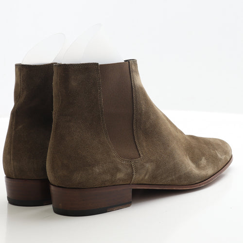 The Kooples Mens Brown Faux Suede Chelsea Boot UK 10 EUR 44