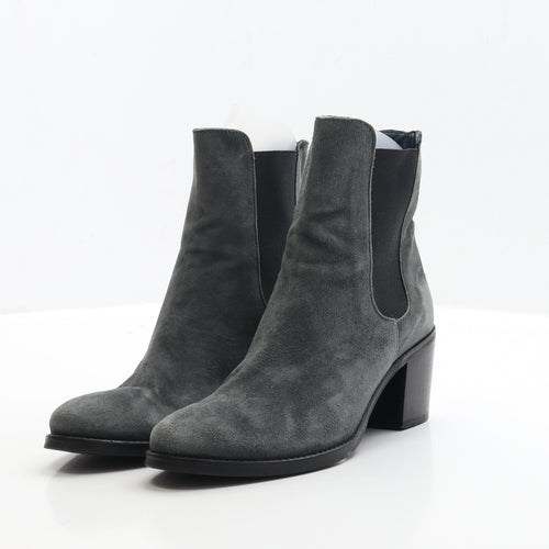 Preworn Womens Grey Faux Suede Chelsea Boot UK 4 EUR 37