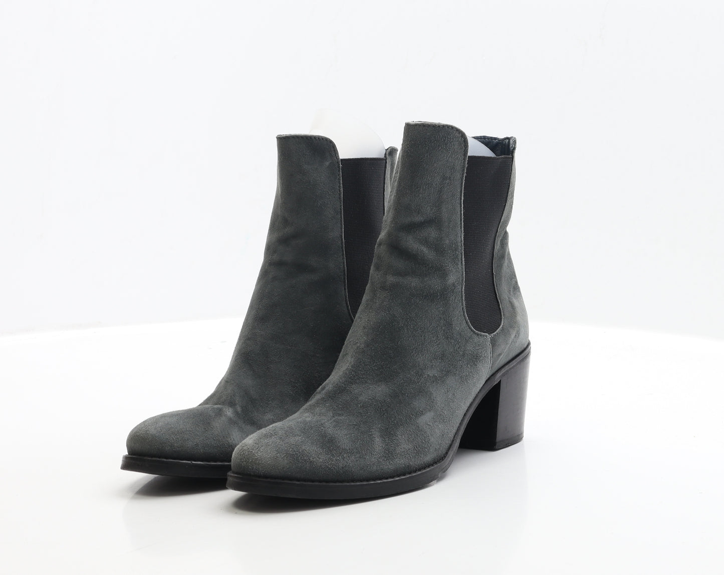 Preworn Womens Grey Faux Suede Chelsea Boot UK 4 EUR 37