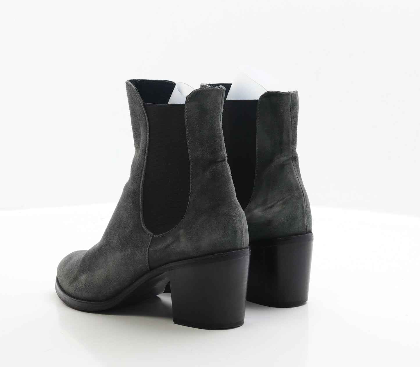 Preworn Womens Grey Faux Suede Chelsea Boot UK 4 EUR 37