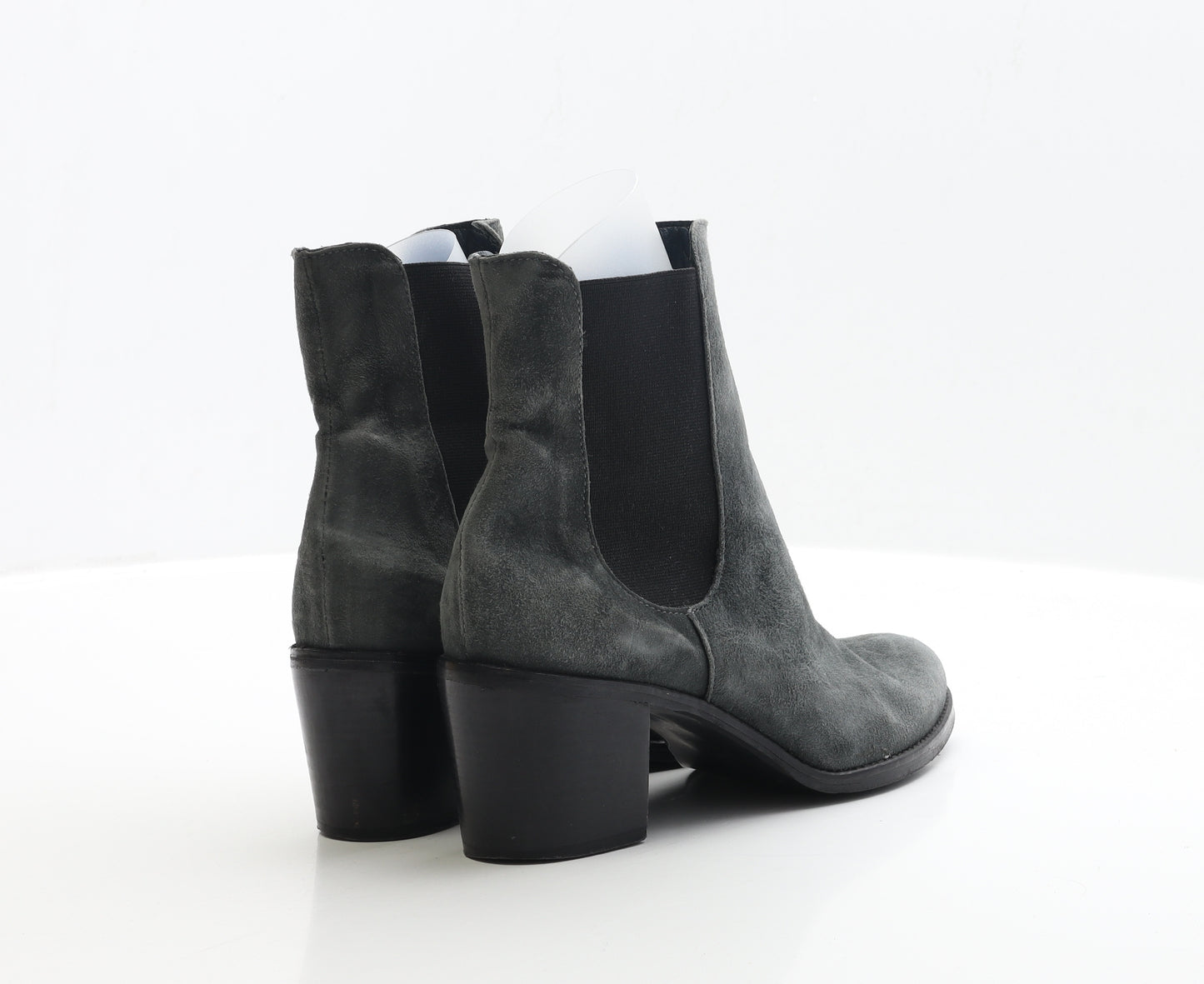 Preworn Womens Grey Faux Suede Chelsea Boot UK 4 EUR 37