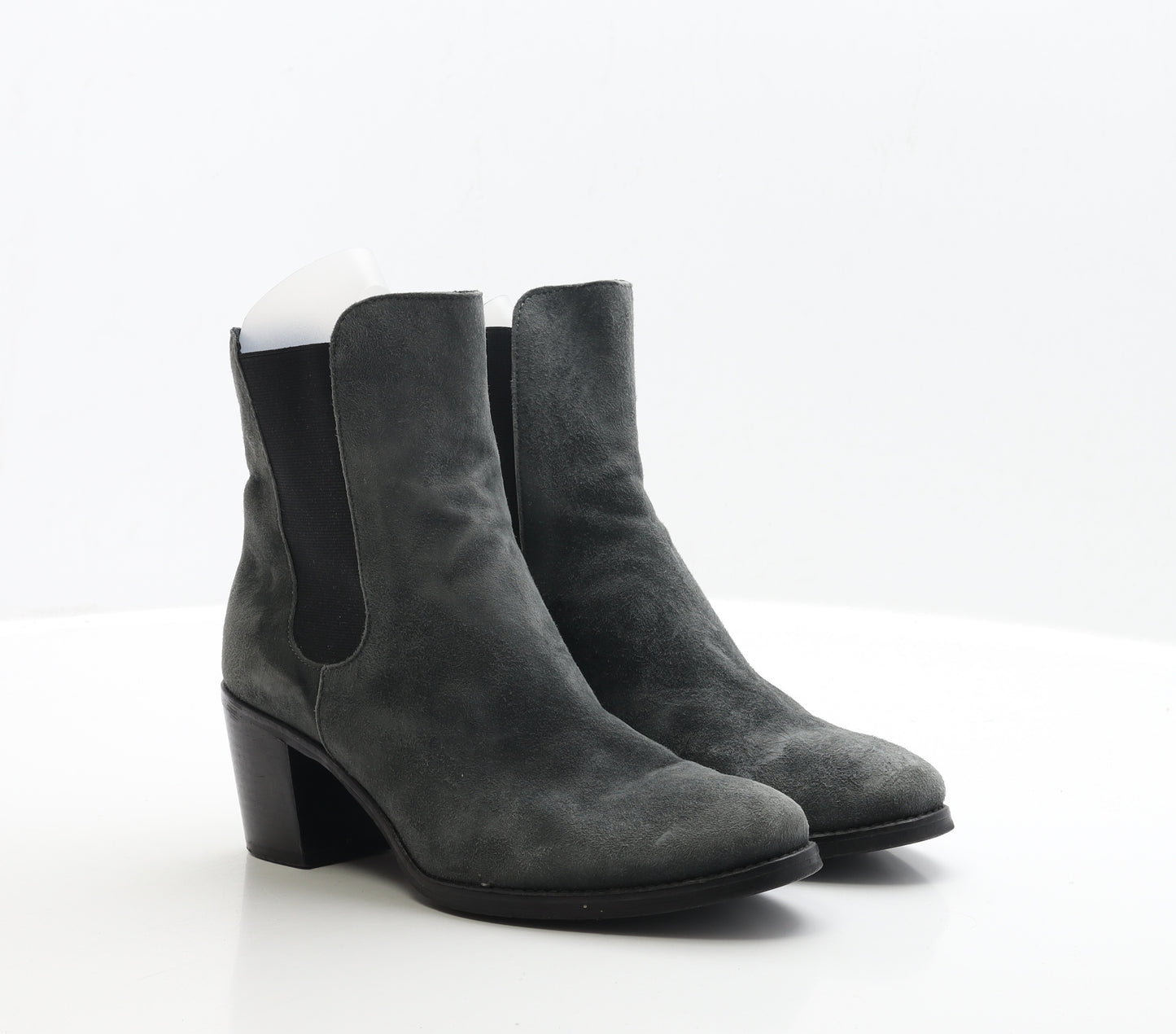 Preworn Womens Grey Faux Suede Chelsea Boot UK 4 EUR 37