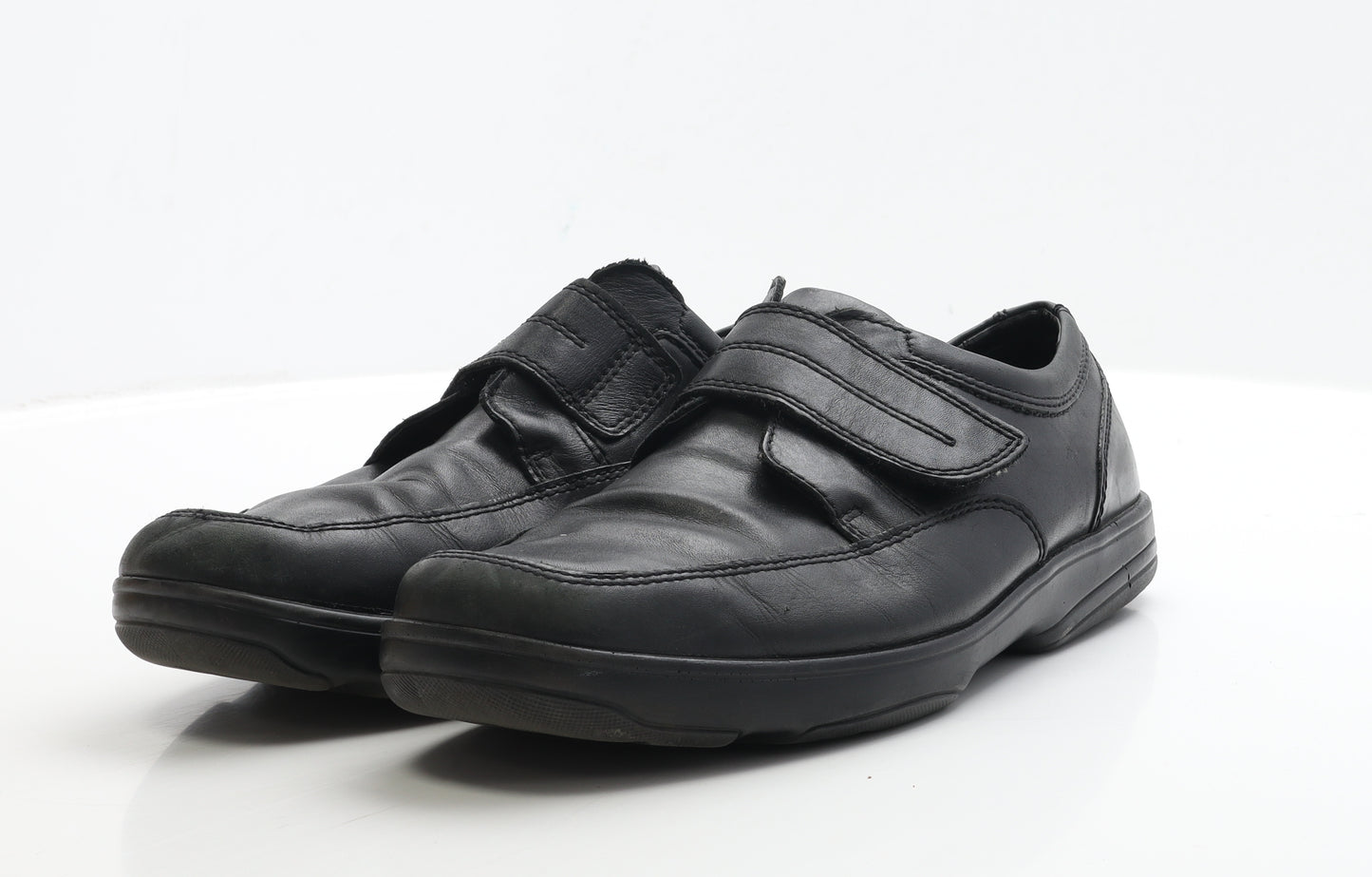 Marks and Spencer Mens Black Faux Leather Loafer Casual UK 9.5 - Wide Fit