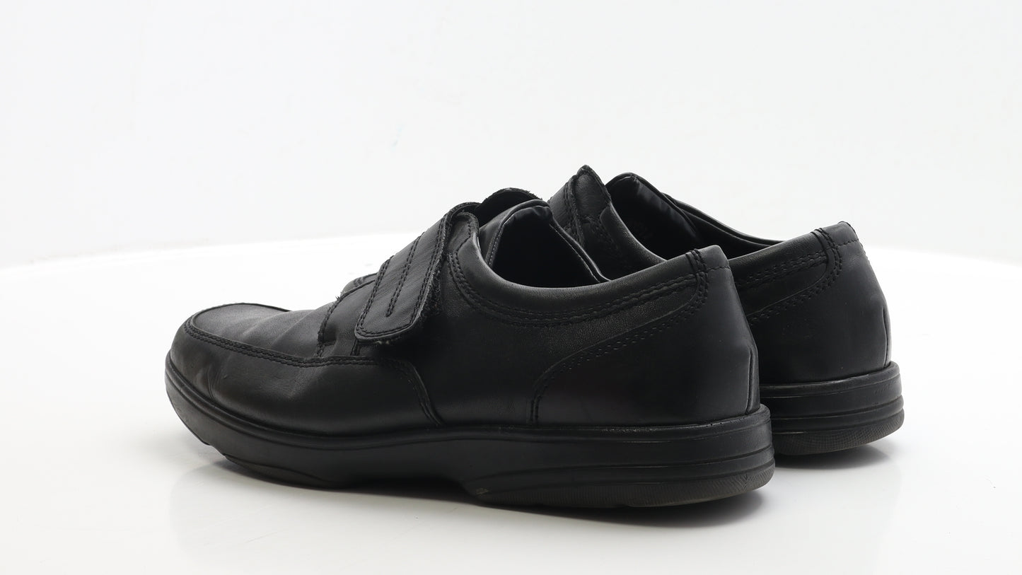 Marks and Spencer Mens Black Faux Leather Loafer Casual UK 9.5 - Wide Fit