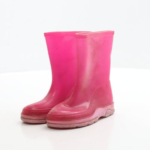 Preworn Girls Pink Rubber Wellies Boot UK 6