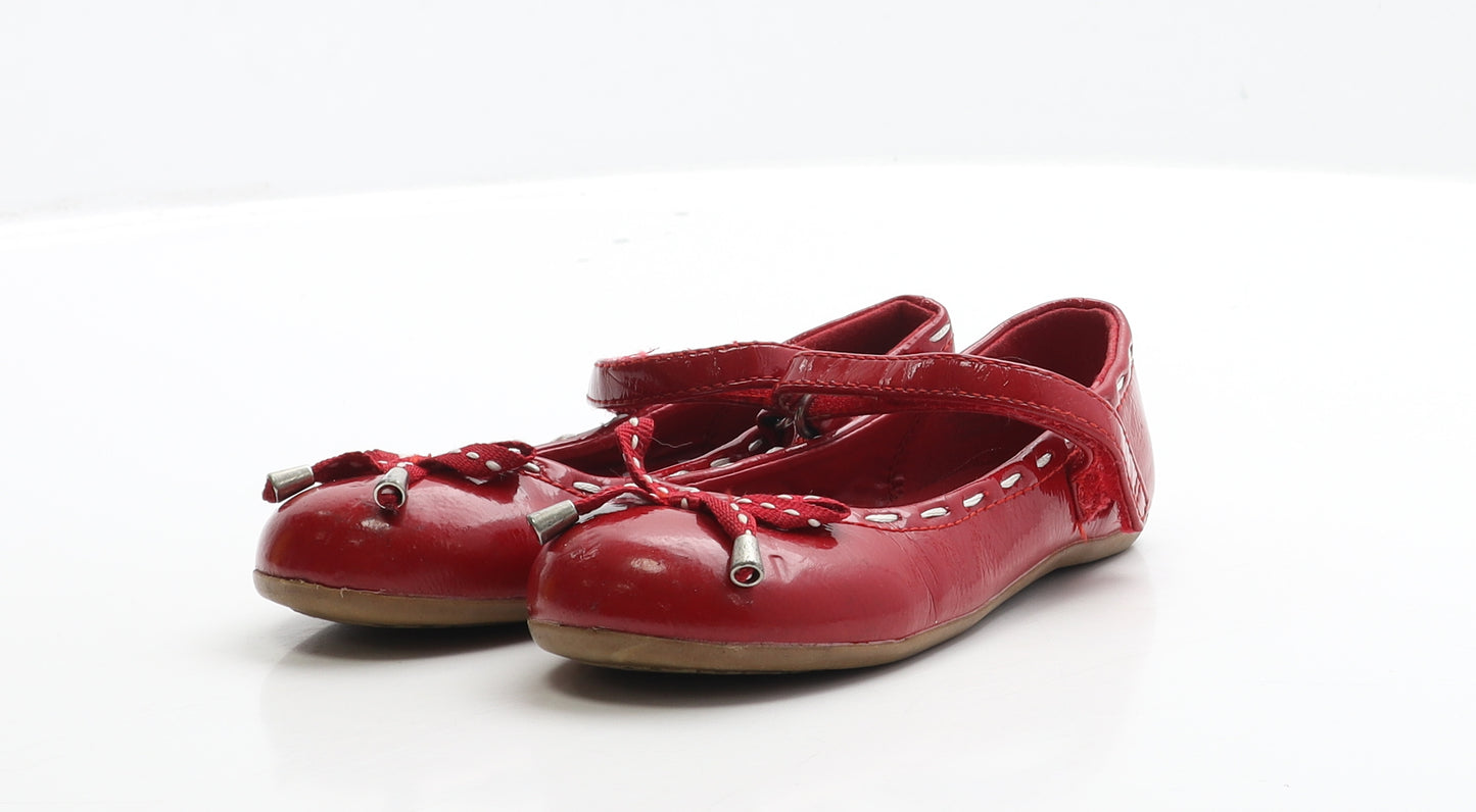 If the shoe fits Girls Red PVC Flat Casual UK 8 EUR 25