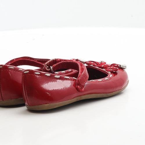 If the shoe fits Girls Red PVC Flat Casual UK 8 EUR 25