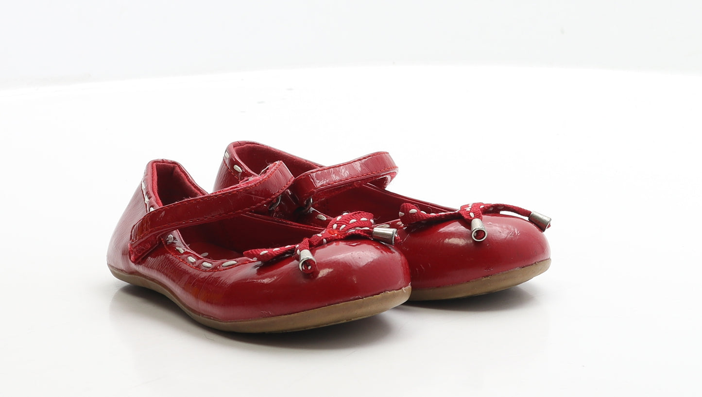 If the shoe fits Girls Red PVC Flat Casual UK 8 EUR 25