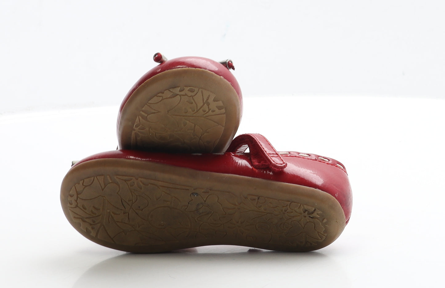 If the shoe fits Girls Red PVC Flat Casual UK 8 EUR 25