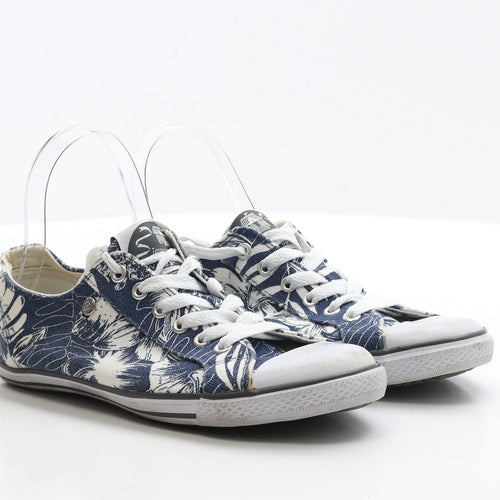Dunlop Womens Blue Geometric Fabric Trainer UK 6