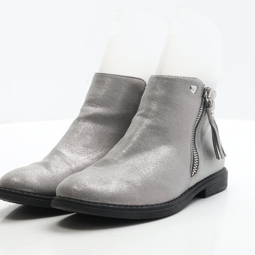 Primark Womens Silver Polyester Bootie Boot UK 3
