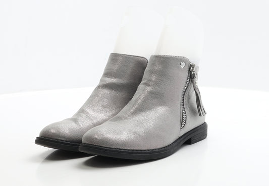 Primark Womens Silver Polyester Bootie Boot UK 3