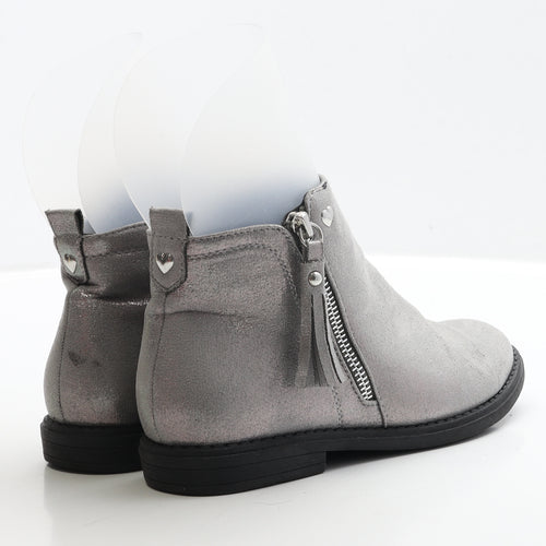 Primark Womens Silver Polyester Bootie Boot UK 3