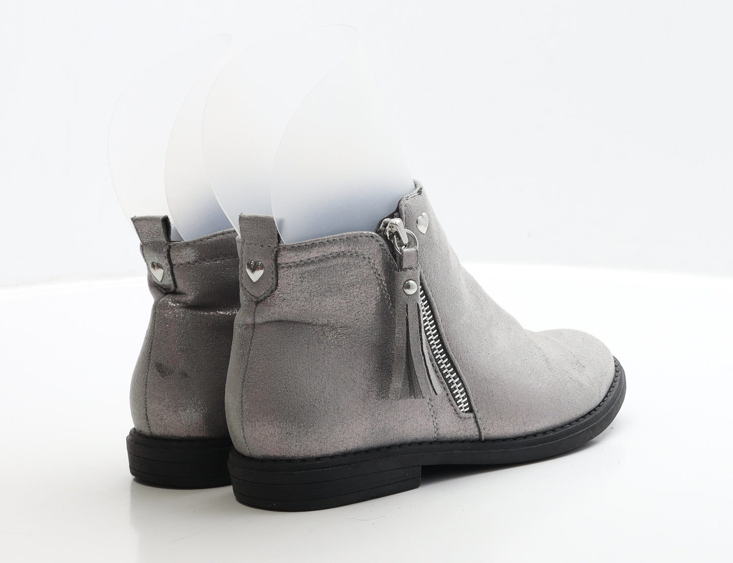 Primark Womens Silver Polyester Bootie Boot UK 3