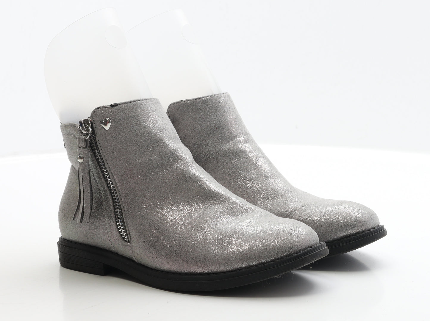 Primark Womens Silver Polyester Bootie Boot UK 3
