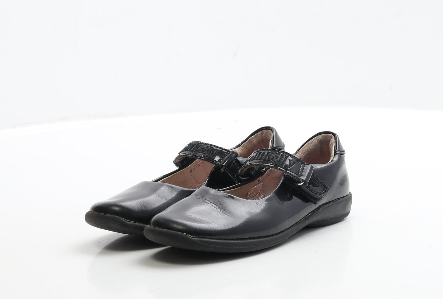 Lelli Kelly Girls Black Patent Leather Flat UK 2