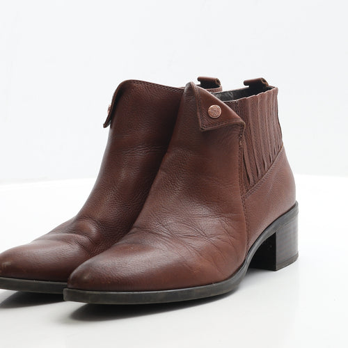 TU Womens Brown Leather Bootie Boot UK 7