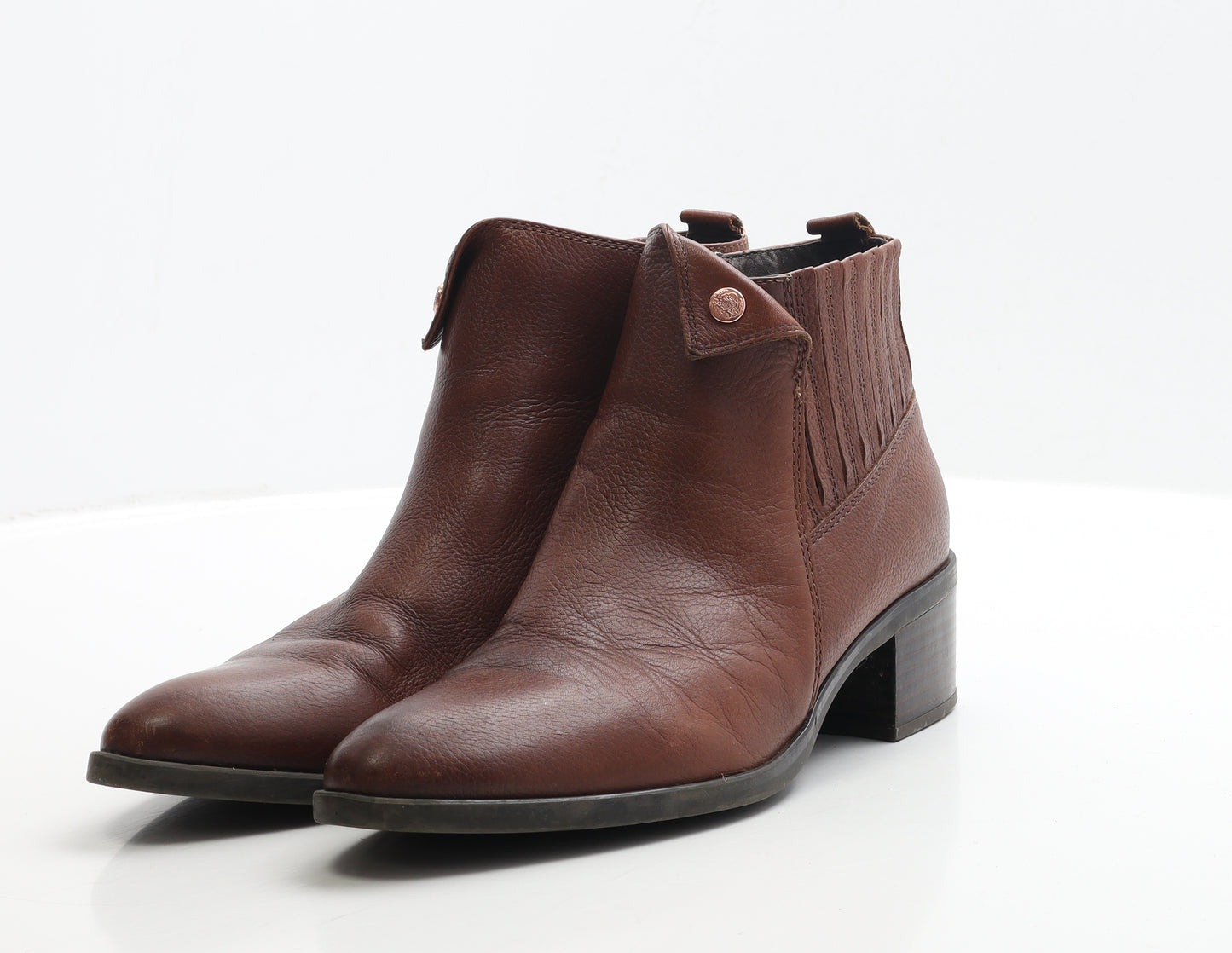 TU Womens Brown Leather Bootie Boot UK 7