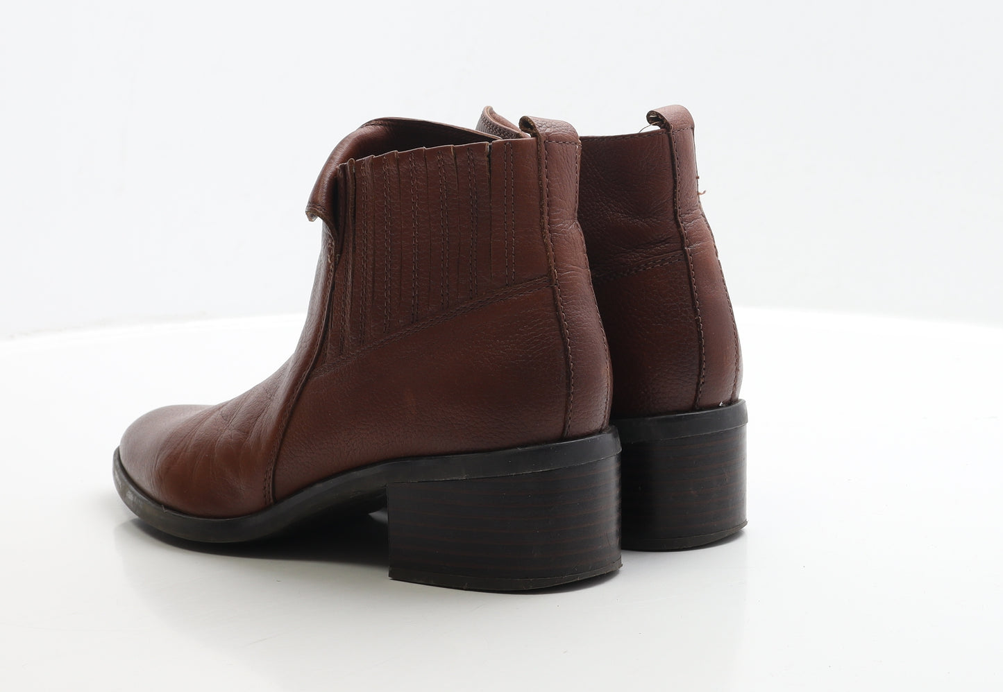 TU Womens Brown Leather Bootie Boot UK 7