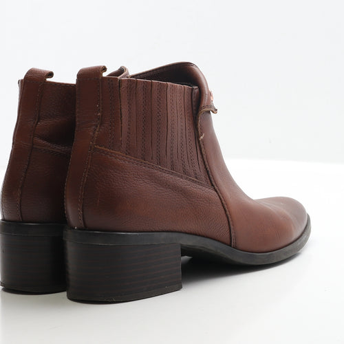 TU Womens Brown Leather Bootie Boot UK 7