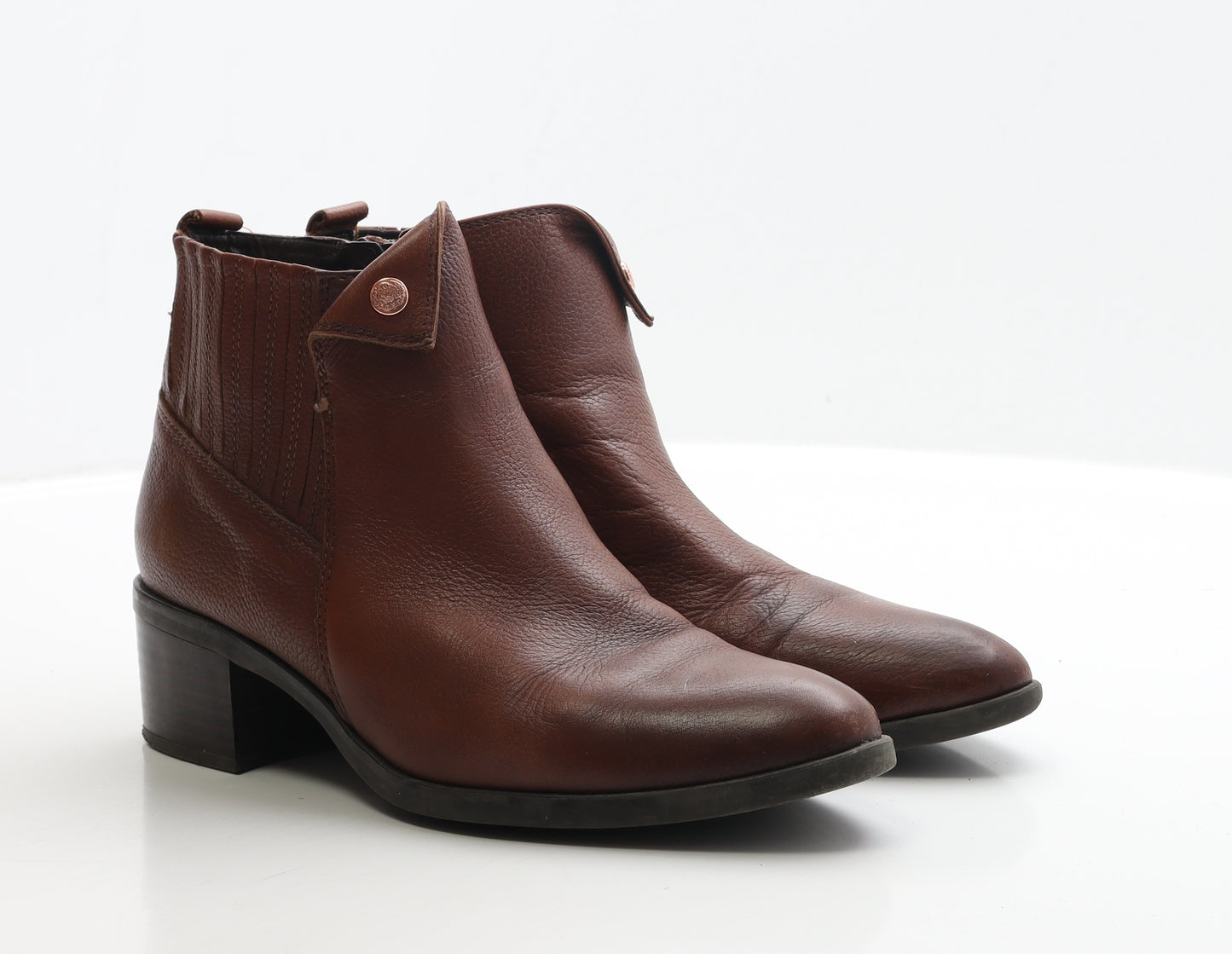 TU Womens Brown Leather Bootie Boot UK 7