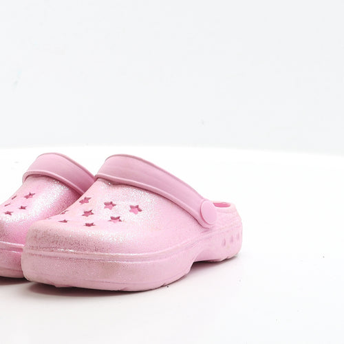 Preworn Girls Pink Rubber Clog Sandal UK 7 EUR 24 - Star Detail