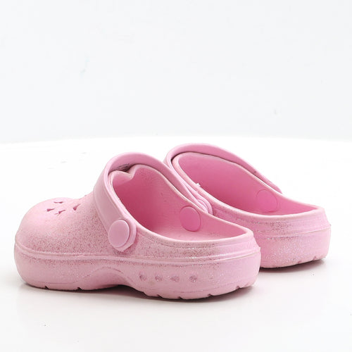 Preworn Girls Pink Rubber Clog Sandal UK 7 EUR 24 - Star Detail