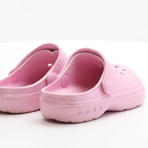 Preworn Girls Pink Rubber Clog Sandal UK 7 EUR 24 - Star Detail
