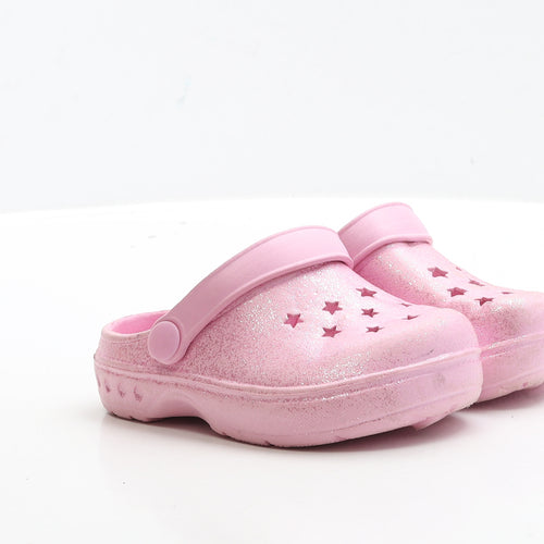 Preworn Girls Pink Rubber Clog Sandal UK 7 EUR 24 - Star Detail