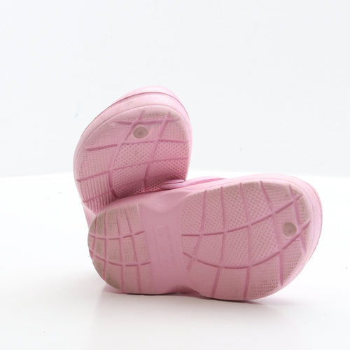 Preworn Girls Pink Rubber Clog Sandal UK 7 EUR 24 - Star Detail