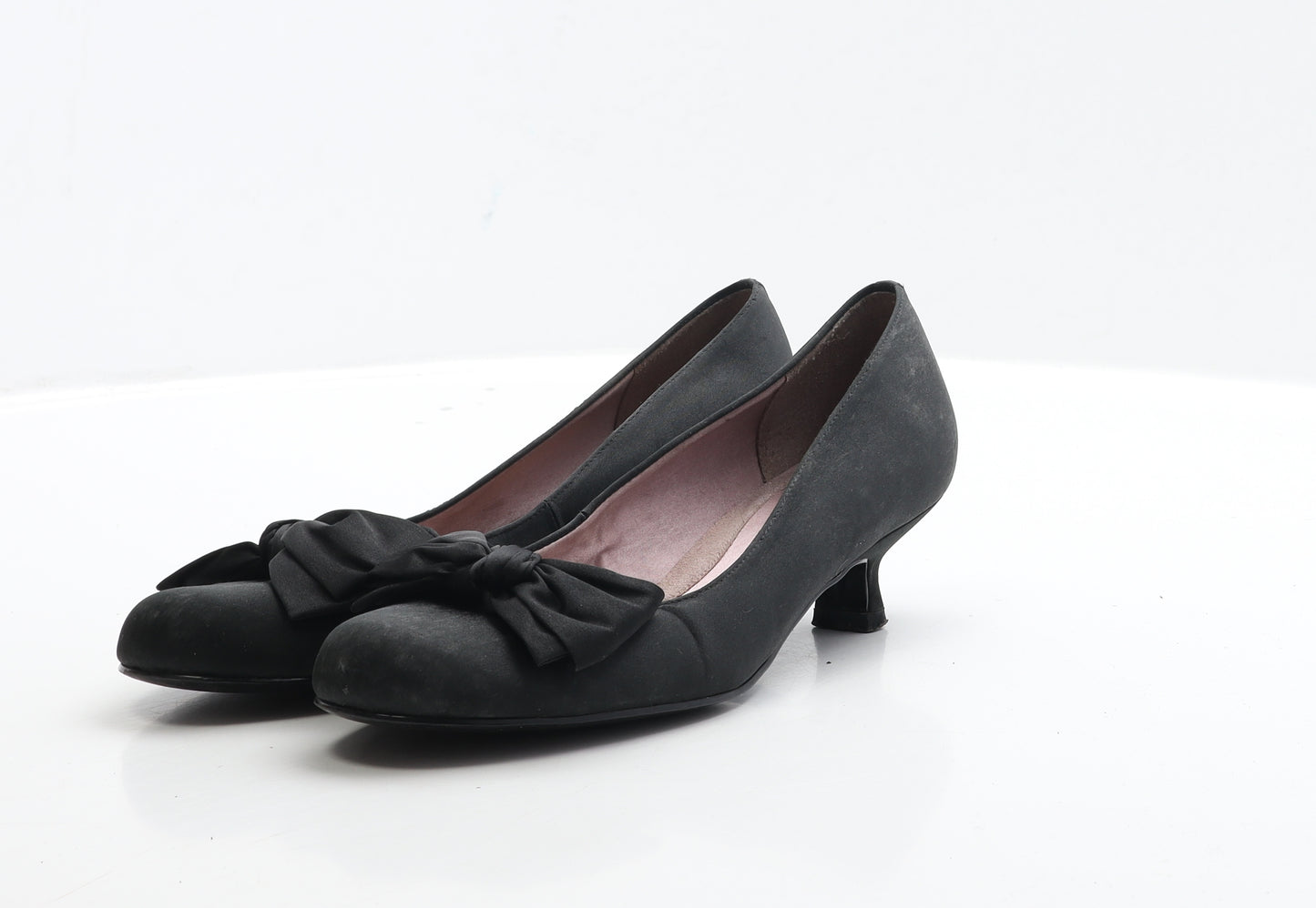 Clarks Womens Black Faux Silk Court Heel UK 4