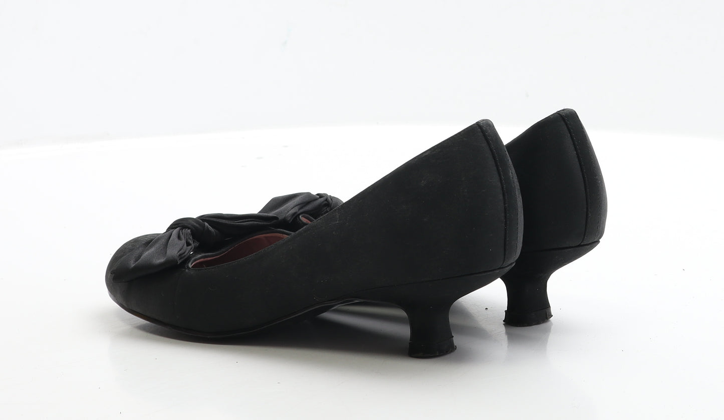 Clarks Womens Black Faux Silk Court Heel UK 4