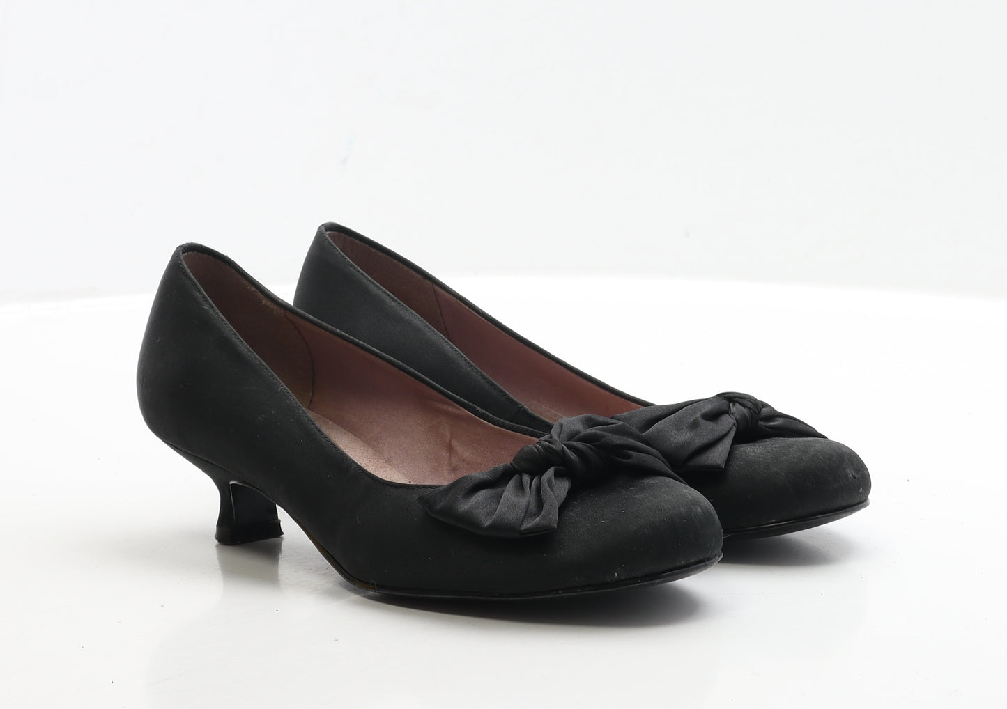 Clarks Womens Black Faux Silk Court Heel UK 4