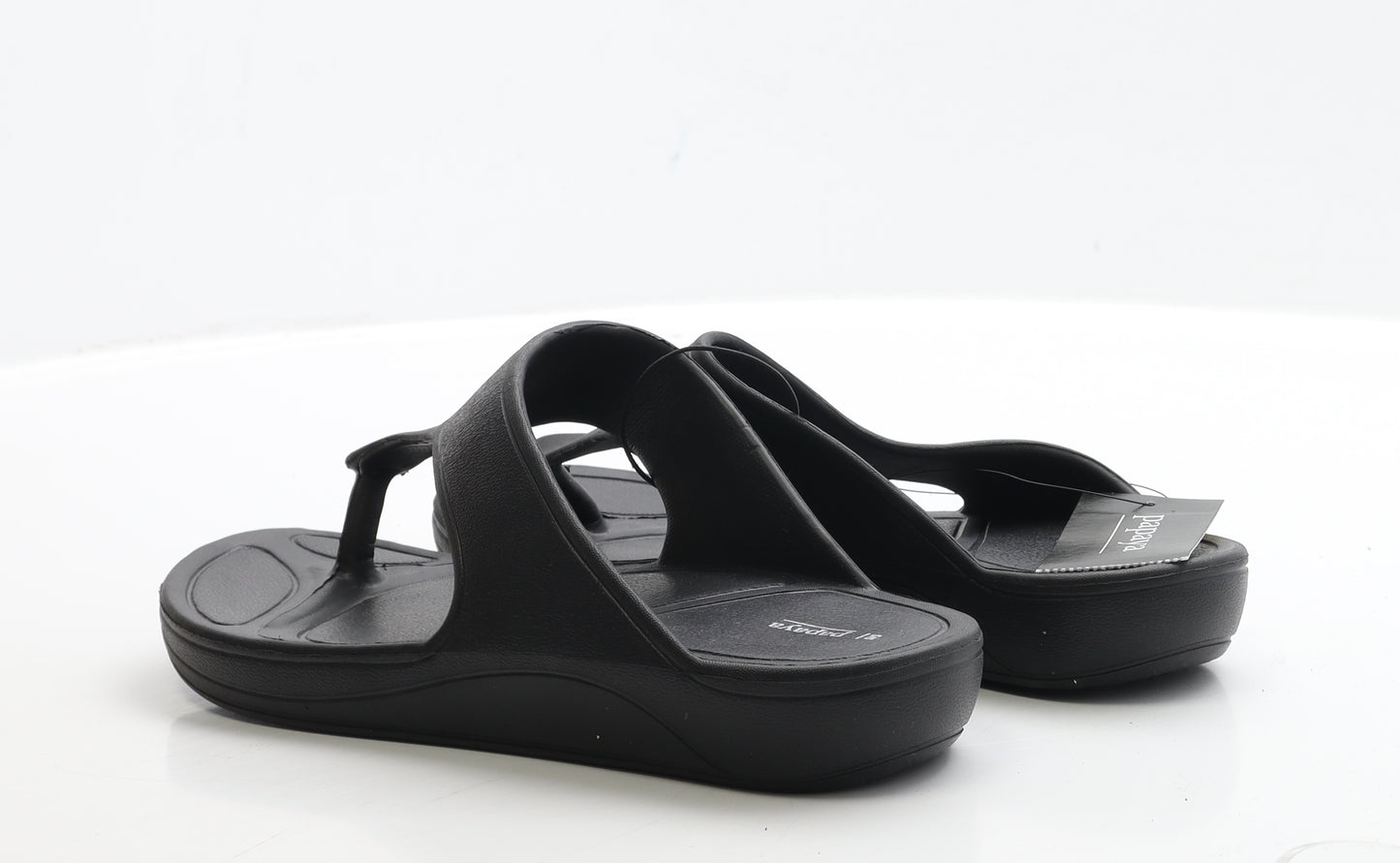 Matalan Womens Black Rubber Thong Sandal UK 5 - Size 5-6