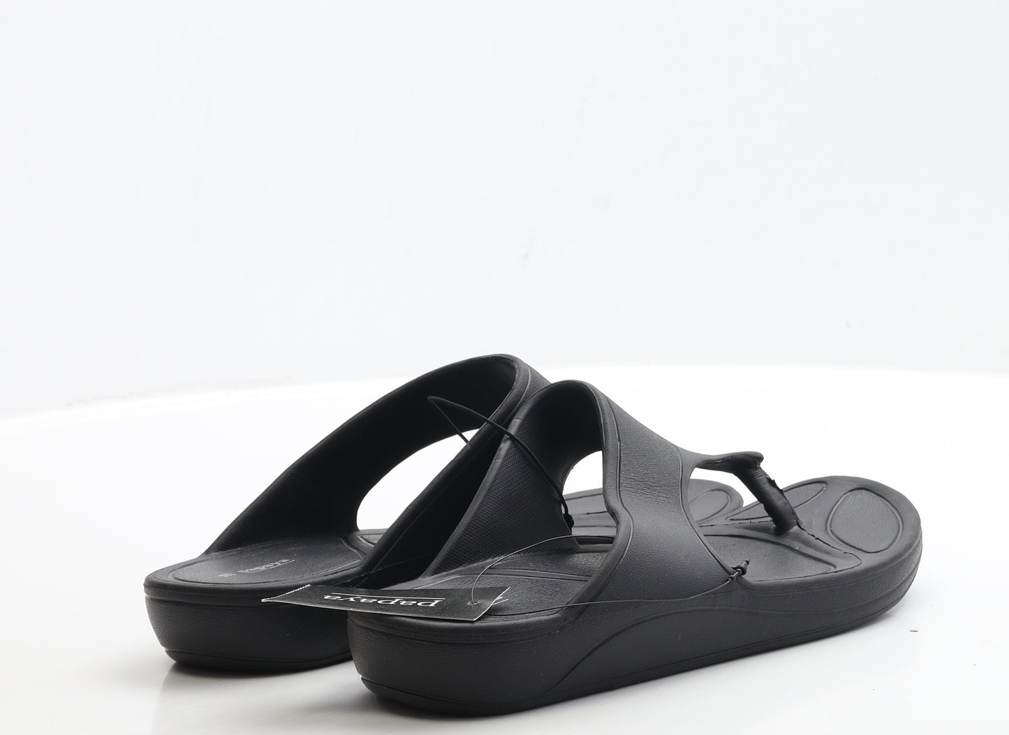 Matalan Womens Black Rubber Thong Sandal UK 5 - Size 5-6