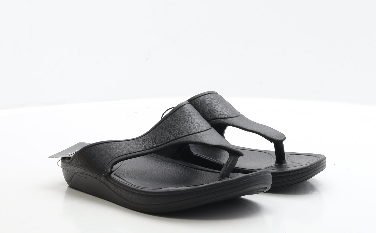 Matalan Womens Black Rubber Thong Sandal UK 5 - Size 5-6
