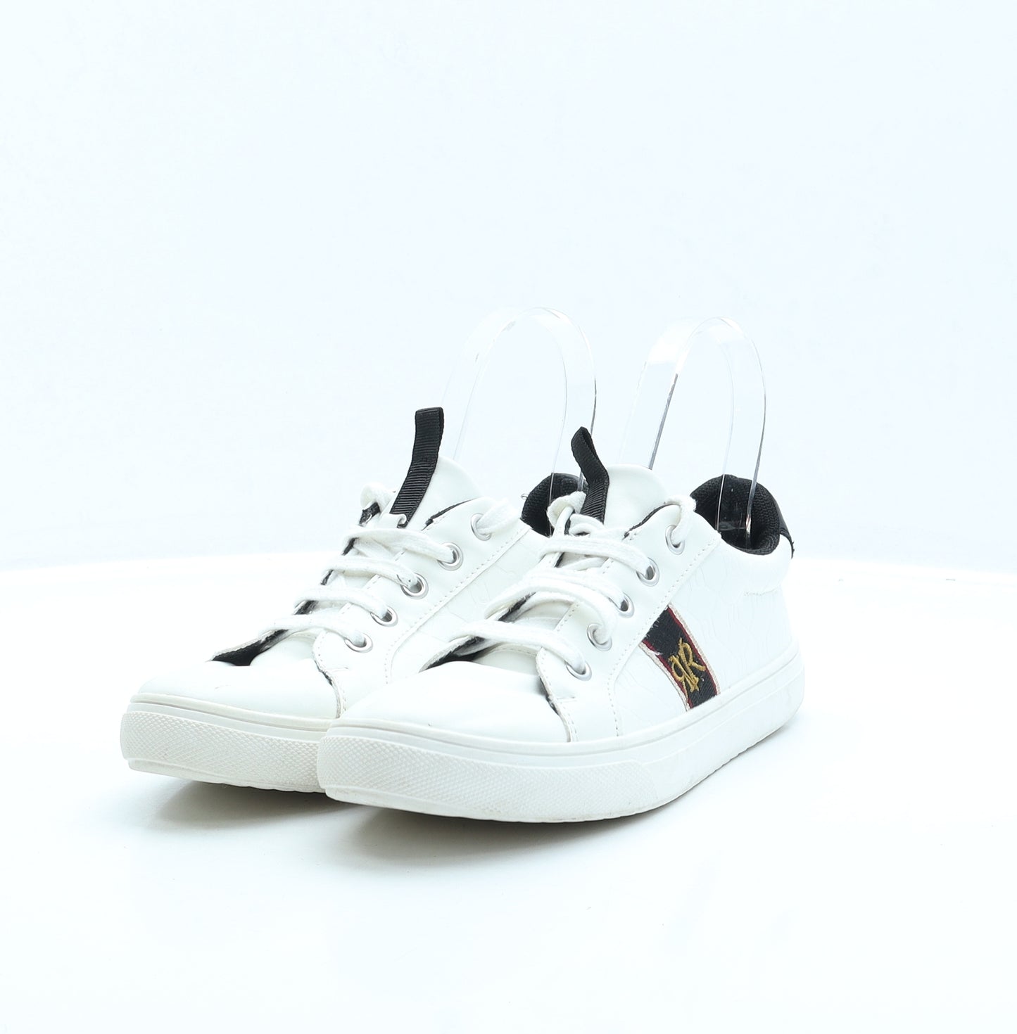River Island Boys White Faux Leather Trainer UK 2