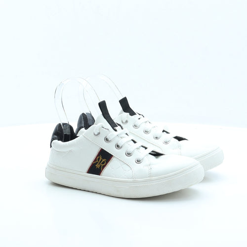River Island Boys White Faux Leather Trainer UK 2