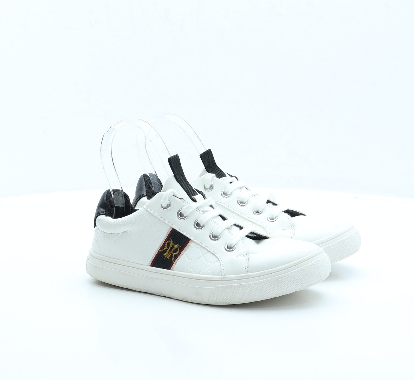 River Island Boys White Faux Leather Trainer UK 2