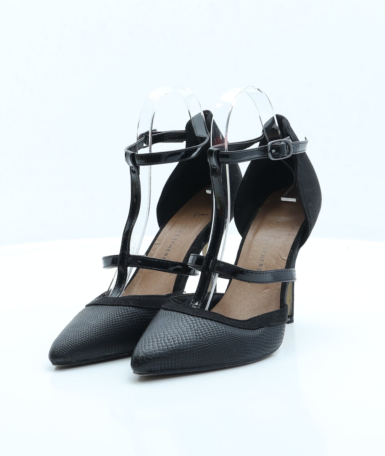 Atmosphere Womens Black Animal Print Faux Leather Court Heel UK 5 EUR 38