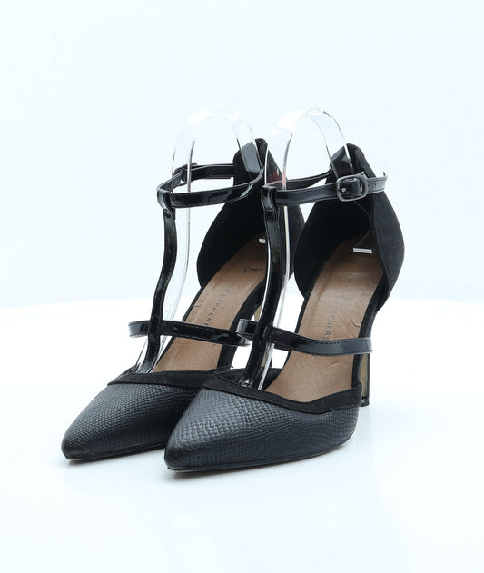 Atmosphere Womens Black Animal Print Faux Leather Court Heel UK 5 EUR 38