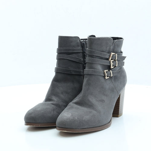 Miss KG Womens Grey Faux Suede Bootie Boot UK 5 EUR 38