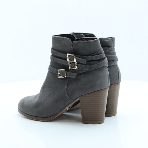 Miss KG Womens Grey Faux Suede Bootie Boot UK 5 EUR 38