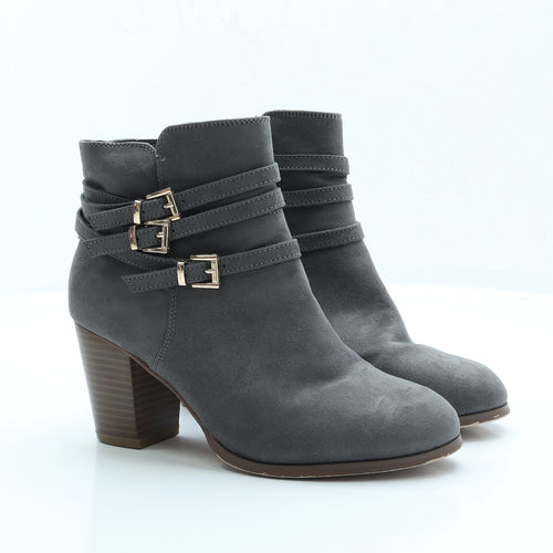 Miss KG Womens Grey Faux Suede Bootie Boot UK 5 EUR 38