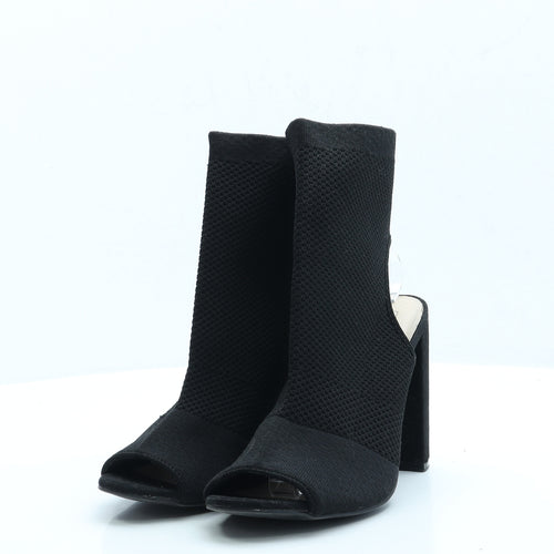 Primark Womens Black Fabric Bootie Boot UK 6 EUR 39 US 8