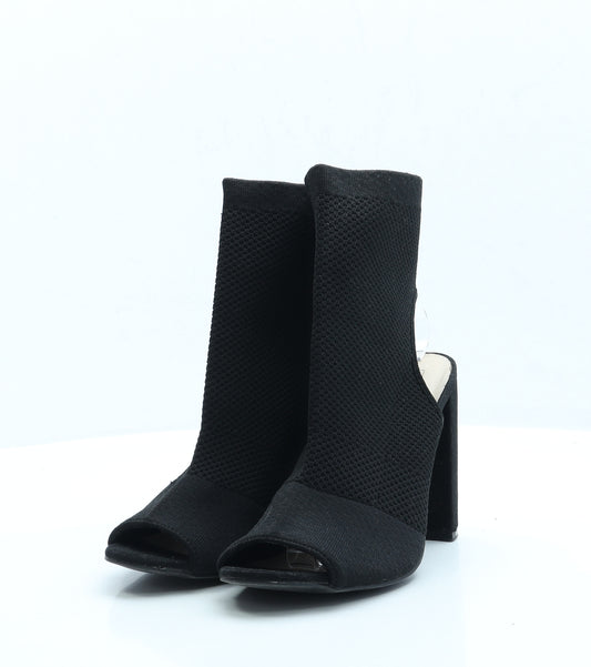 Primark Womens Black Fabric Bootie Boot UK 6 EUR 39 US 8