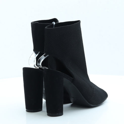 Primark Womens Black Fabric Bootie Boot UK 6 EUR 39 US 8